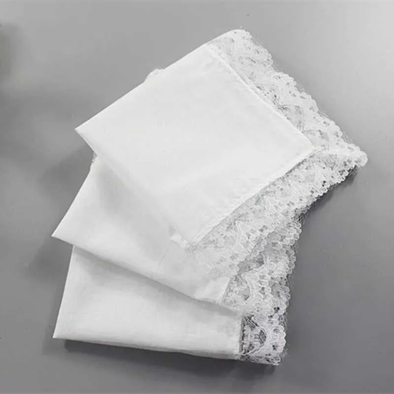 Elegant Lace Handkerchiefs: White Cotton Hankies For Wedding, DIY