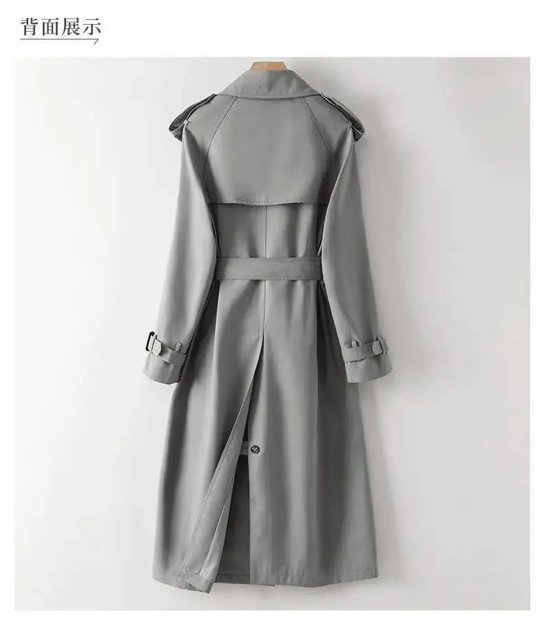 Gray Mid-Length trench trench coat with Sashes - Spring Gray Mid-Length trench trench coat with Sashes - Spring