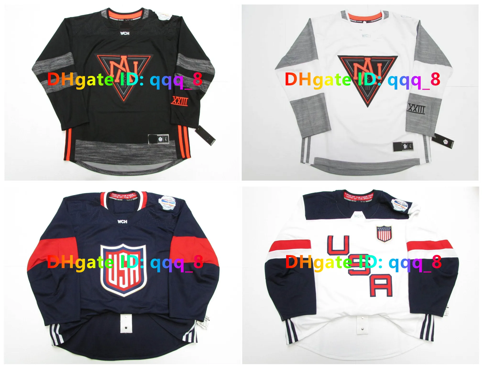 Team North America World Cup Hockey Jersey MacKinnon Kane  Black/White/Blue Sizes S-3XL