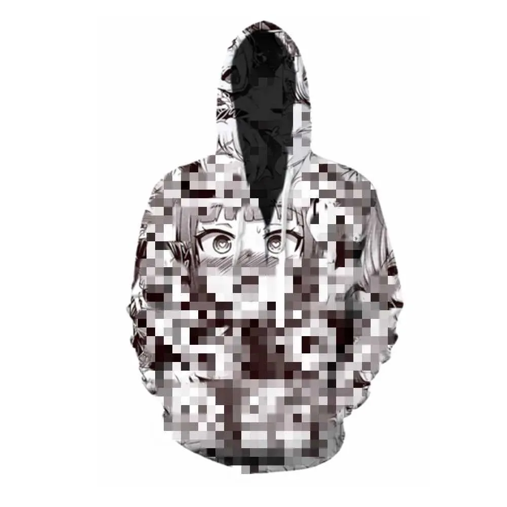 Erkek Hoodies Sweatshirts 3D AHEGAO HOODIE Sweatshirt Erkek Kad n Utangac K z Yuz Sweatshirt Japonya Anime Seksi Sokak Giyim Harajuku Buyuk Boy Fermuar Ceketleri J240921 Yi TL351.13 DHgate