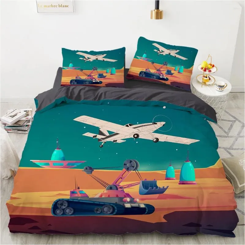 Cartoon Car Bedding Set Soft Microfiber Kids Duvet Cover Set with Pillow Shams Twin Size 2024 Blue Red