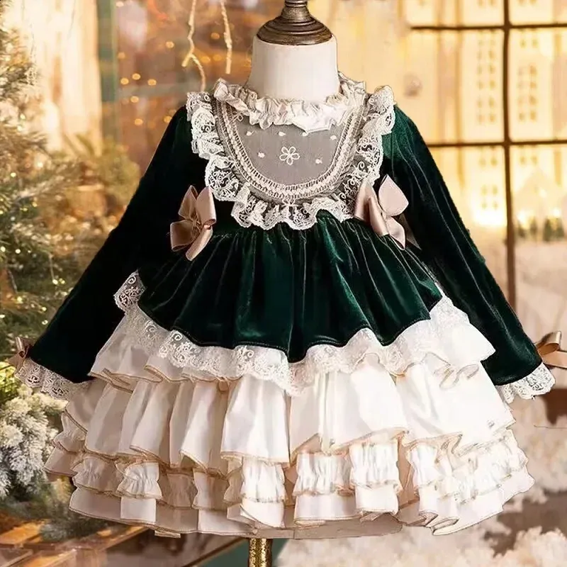 Elegant Girl's Christmas Party Dress Lace Bow Princess Evening Shop  Now!