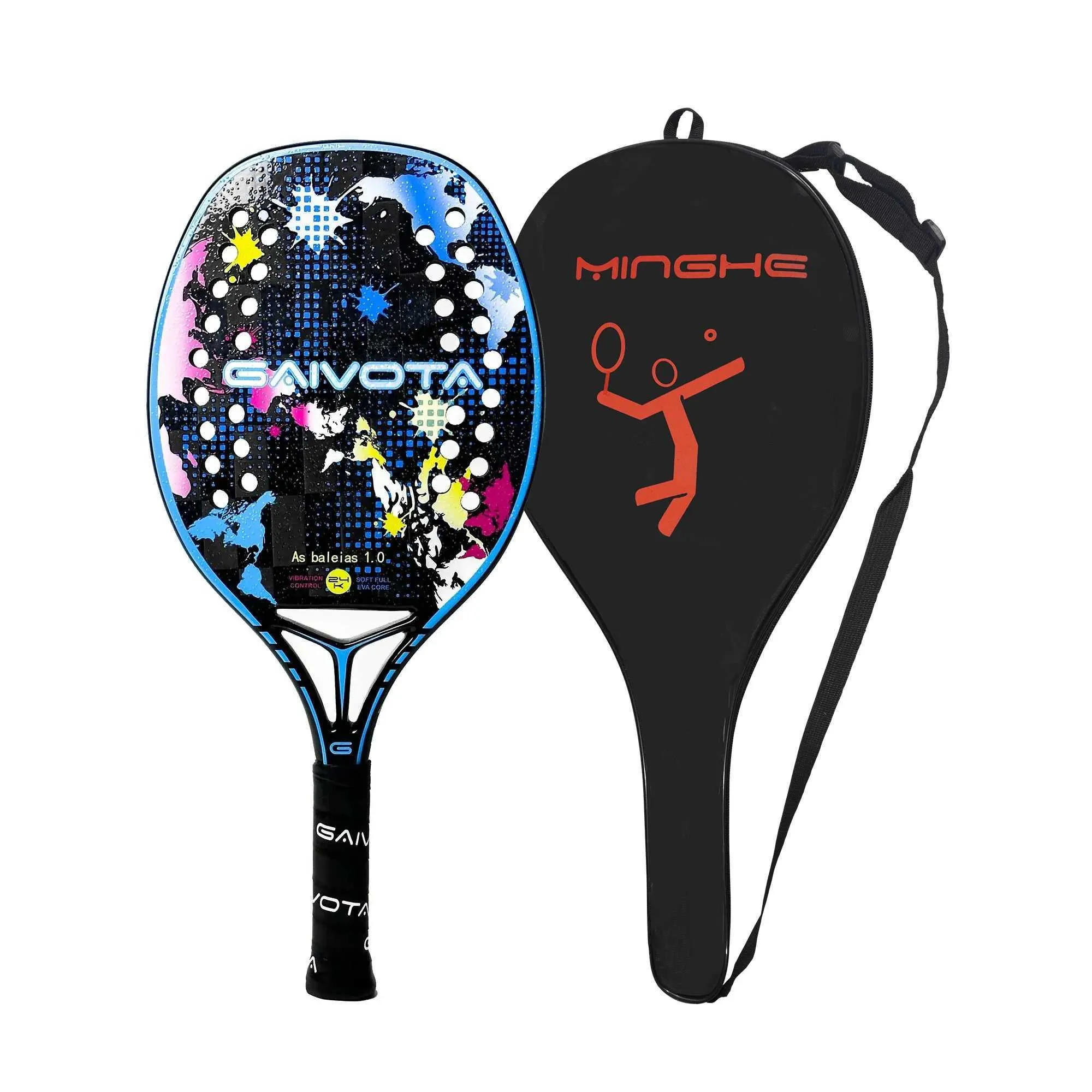 GAIVOTA plage Raquette de tennis 12K surface rugueuse + sac à dos  18