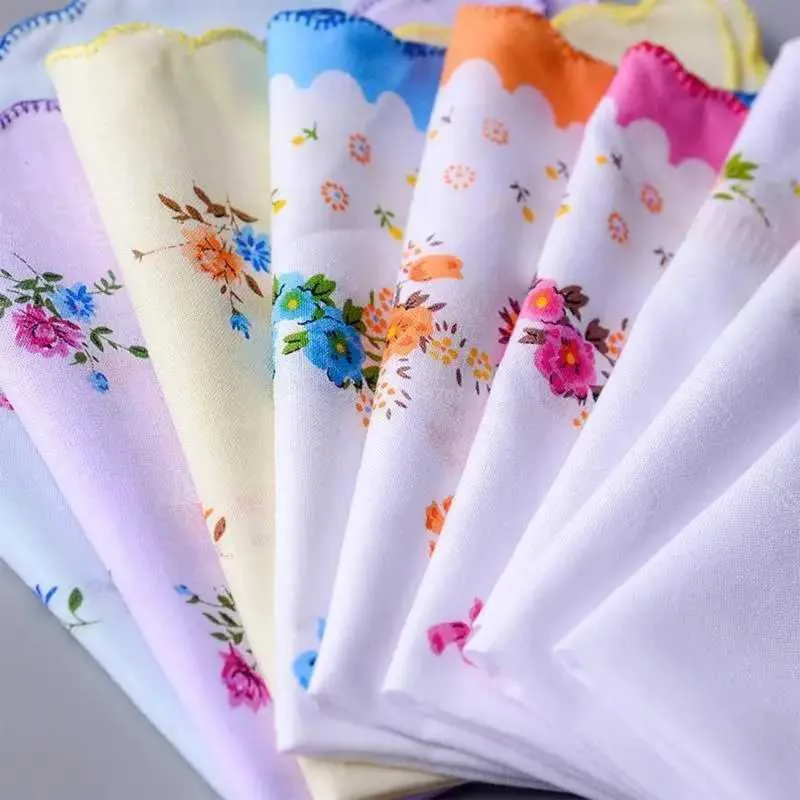 Eveline Gray Women's White Cotton Handkerchiefs With Floral Embroidery – 6 Pack – Made In Ireland