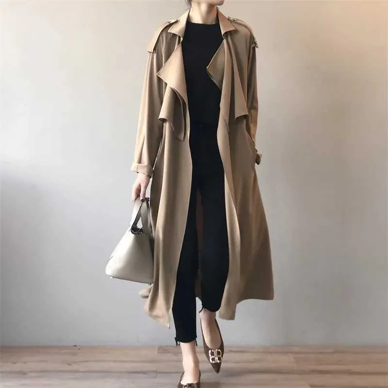Trench Coat À Poitrine Unique Pour Femmes, Trench De Style Coréen