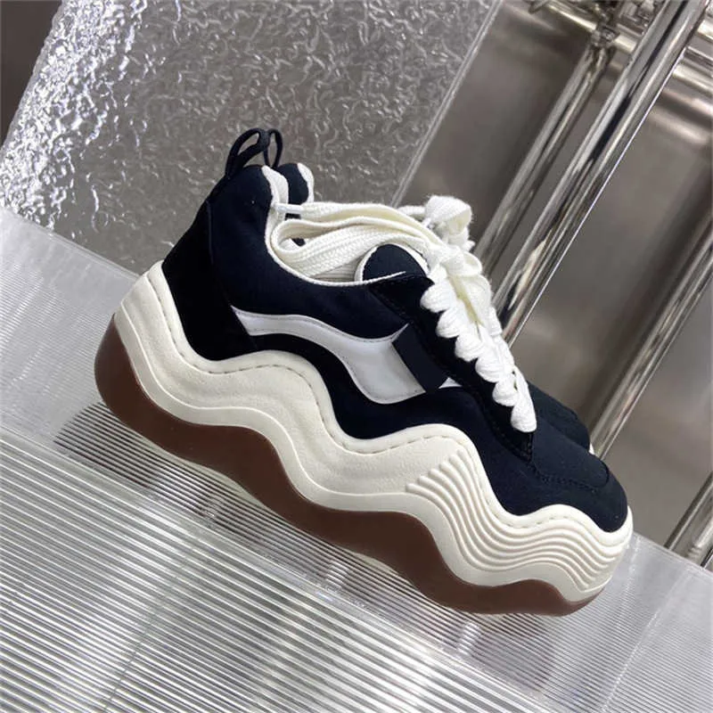 Spring Womens Mens Wave Bread Platform Sneakers Comfortable