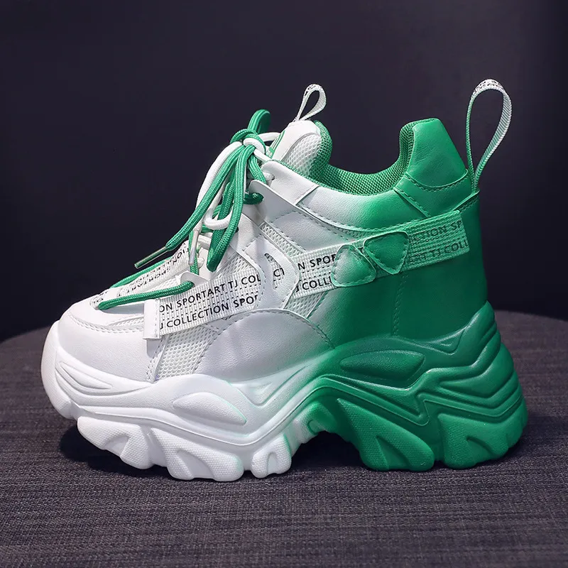 DHgate.com:Womens Colorblock Platform Sneakers - Thick Sole
