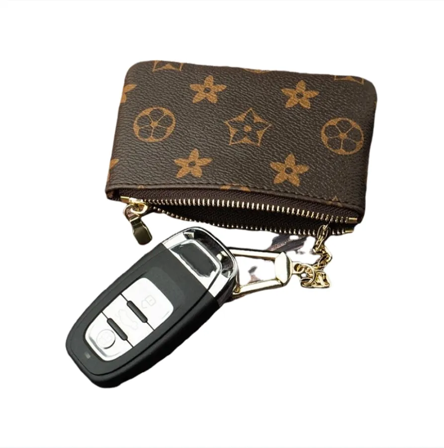 Small Leather Card Holder Wallet with Keychain Coin Purse Key Pouch,  Best Seller!