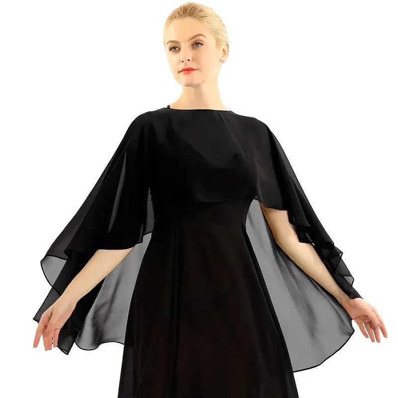 Chic Chiffon Shawl for Women - Perfect for Weddings, Parties, and Evening Events - Solid Color Dress Cover and Bridal Wrap - Elegant and Fashionable (