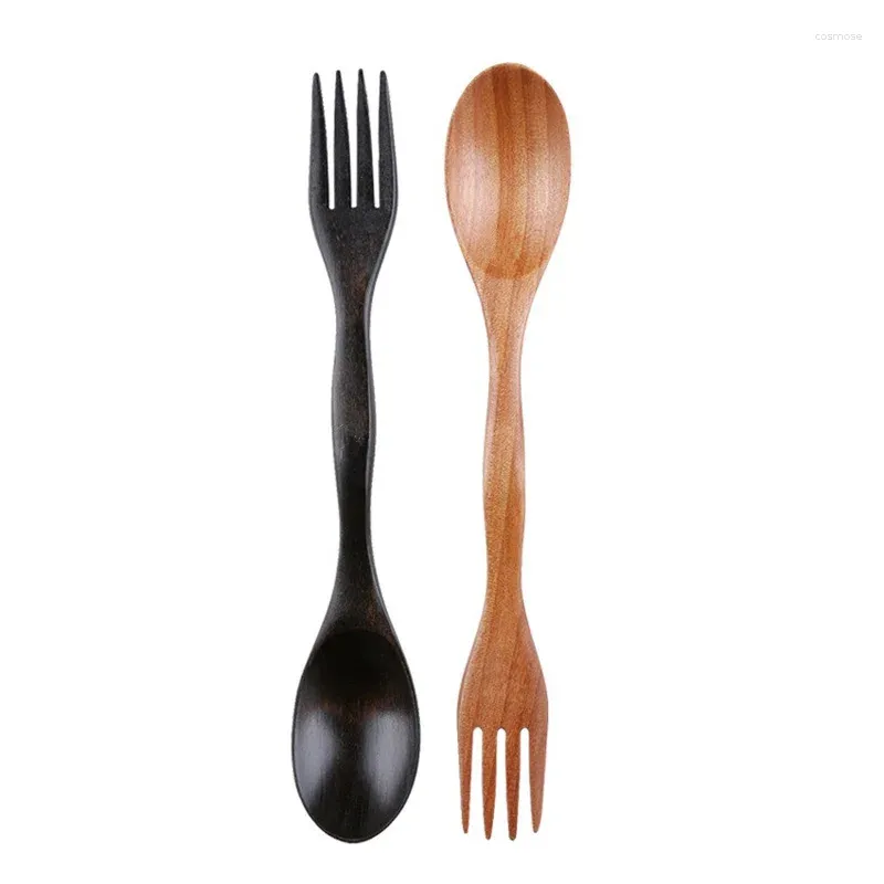 100 Double Headed Wood Spoon Fork Forks Portable, Eco