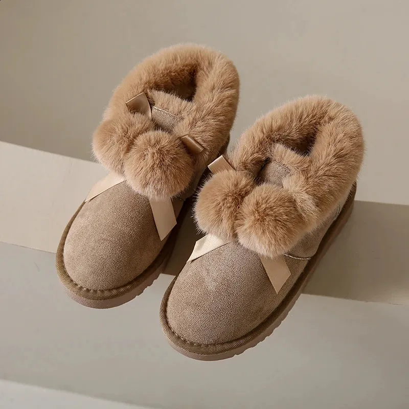 Winter Fashionable Cute Fur Ball Womens Flat Snow Boots Women Comfortable Pregnancy Snow Snow Boots Women With Thick Soles And Plush Lining 2409094 From Factory Dh5437010 Bulk 26.66 DHgate.Com
