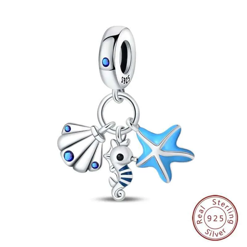 925 Sterling Silver Ocean Theme Charm Pendant For Bracelets_voghion.com