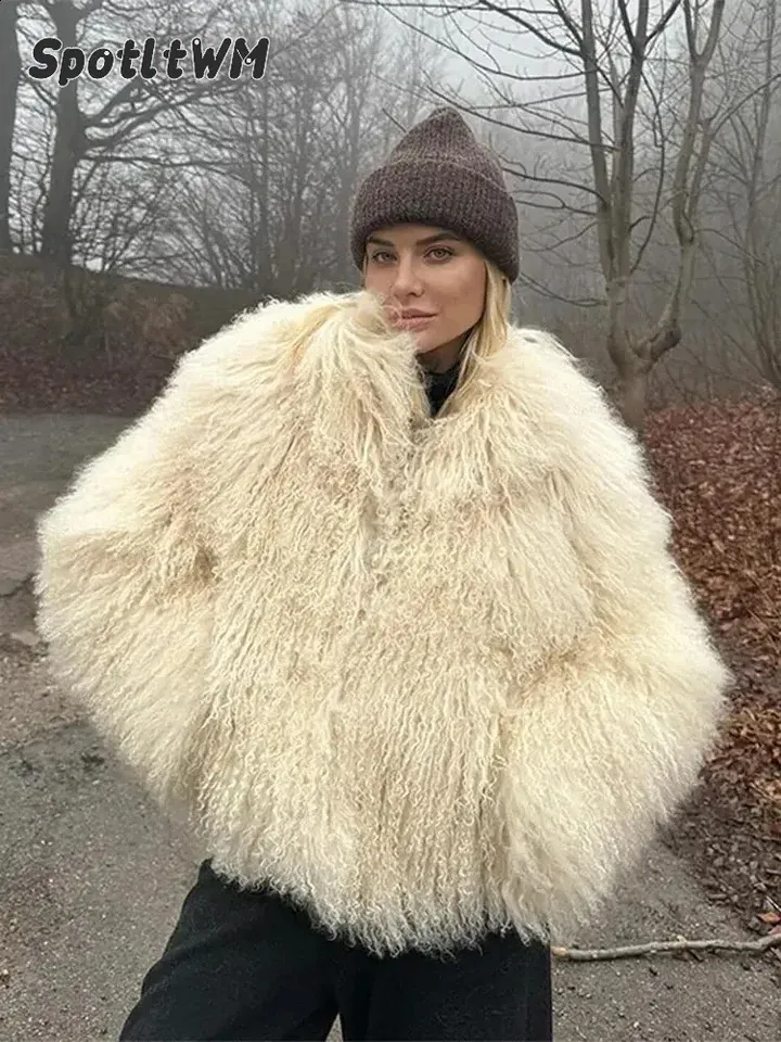 Nude Cropped Faux Fur Jacket, Blush Fluffy Jacket, Beige