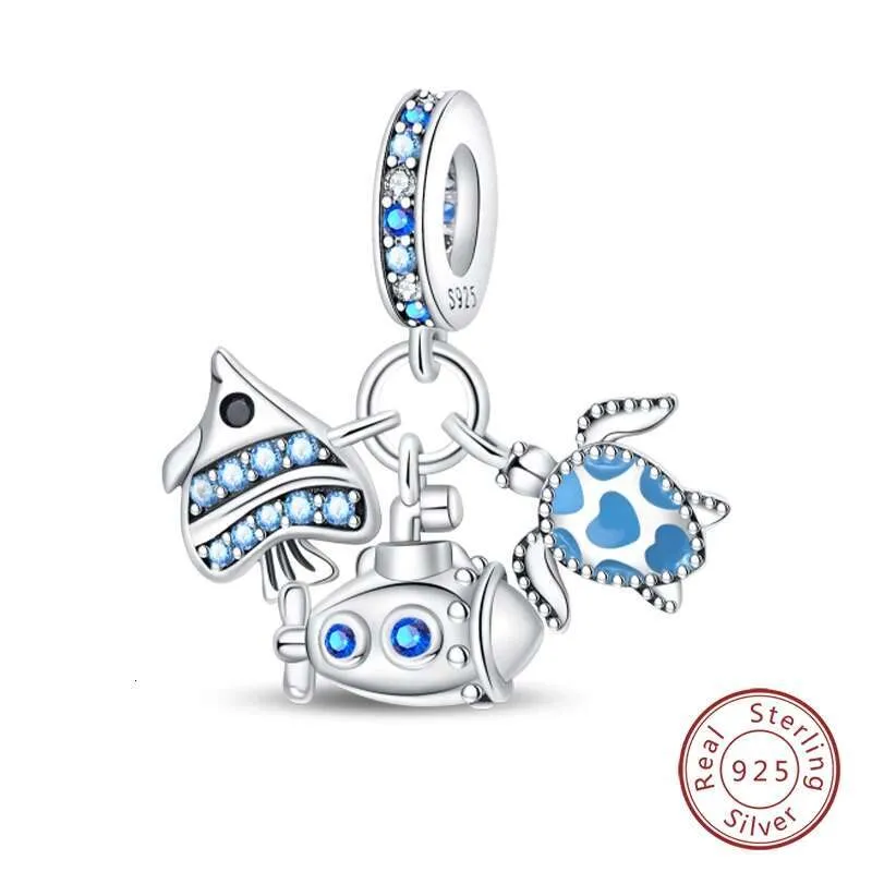 925 Sterling Silver Ocean Theme Charm Pendant For Bracelets_voghion.com