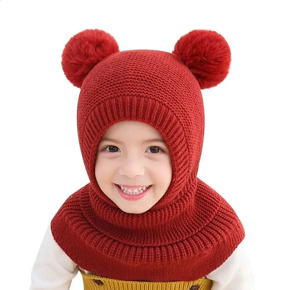 Save Big on Bulk Baby Winter Hat Baby Balaclava Hat With PomPom For Boys  Girls 2024 Winter Double Layer Fleece Knitted Beanie Scarf Set Best Deals 