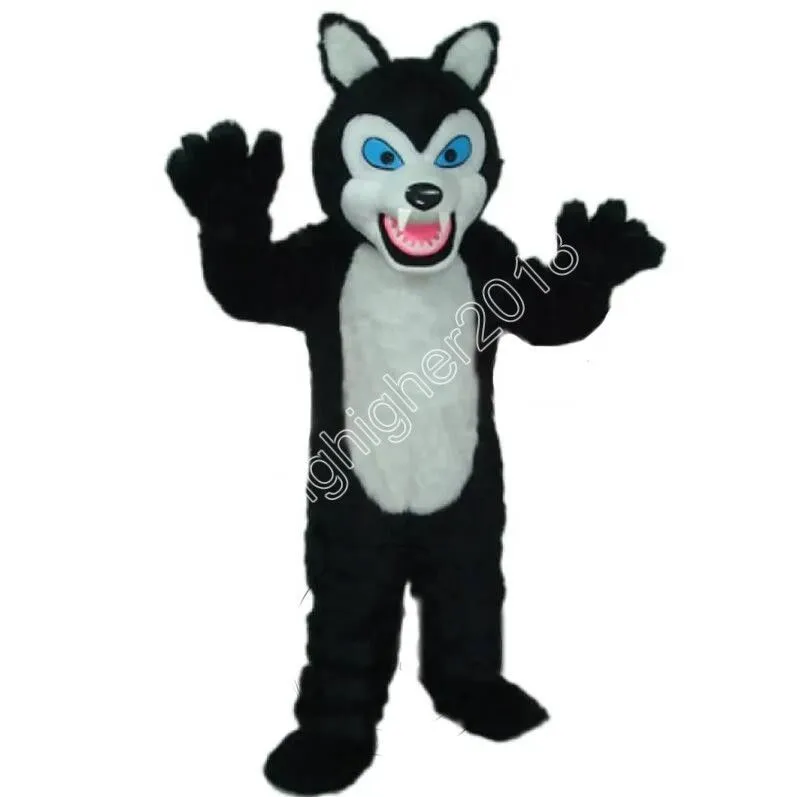 Black Wolf Mascot Costume Adult Size Cartoon Anime Character Suit For ...