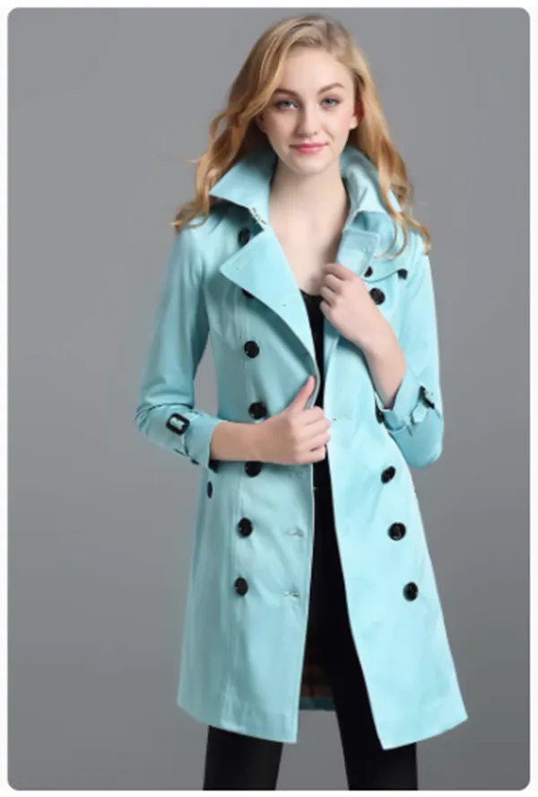 Aqua British Style Trench Coat For Women New Womens Coats Spring