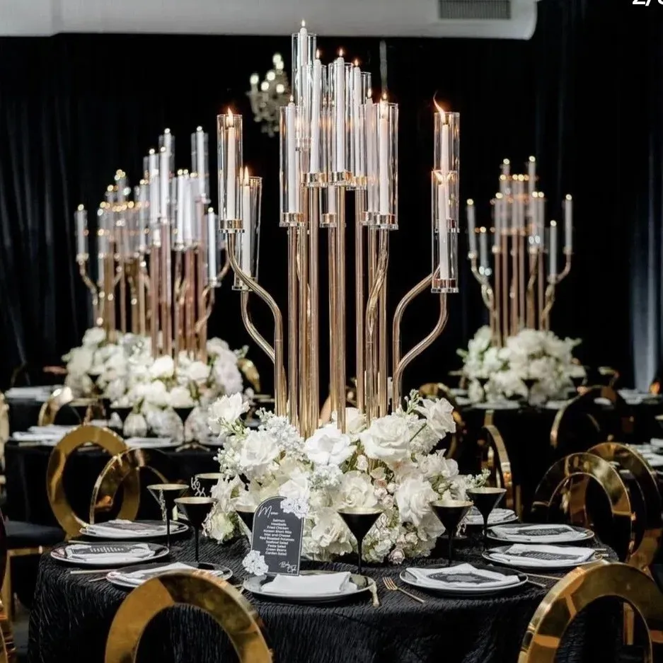 Save Big on Bulk Wedding Candelabra Decorations Metal Candelabra With 16  Arms, Black, Table Centerpieces For Weddings, Events, Home Décor | Best  Deals ..., image size:937x937