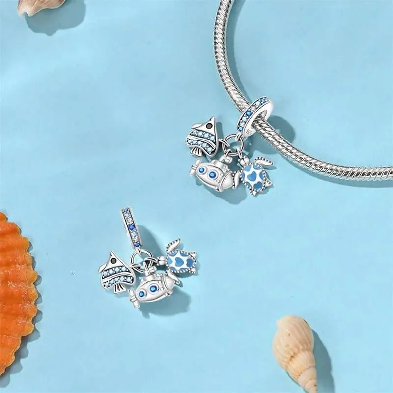 925 Sterling Silver Ocean Theme Charm Pendant For Bracelets_voghion.com