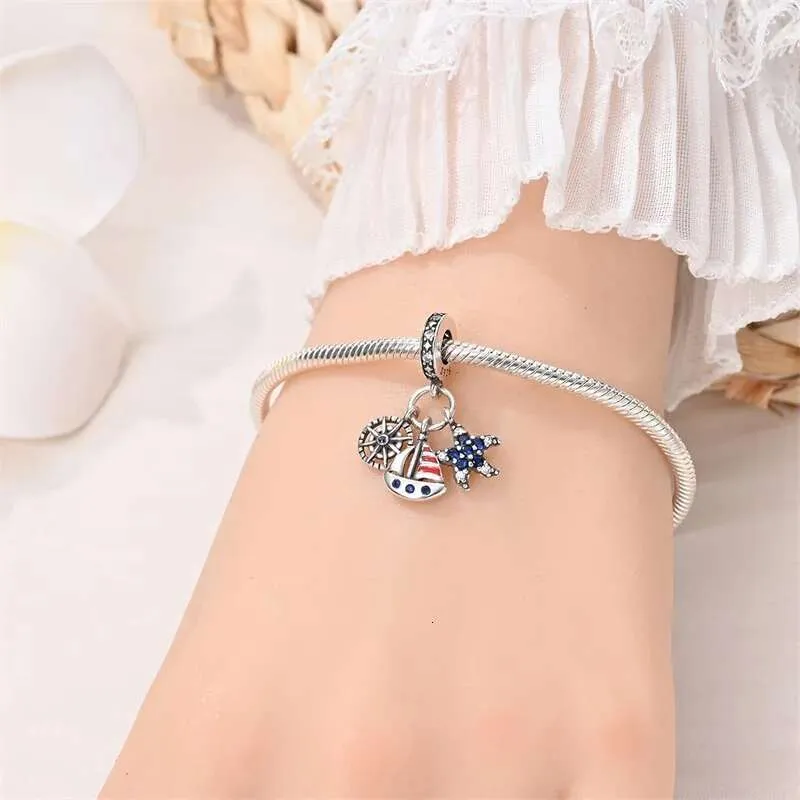 925 Sterling Silver Ocean Theme Charm Pendant For Bracelets_voghion.com