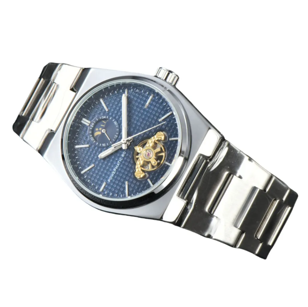 Orologio Meccanico Automatico Uomo In Acciaio – Quadrante 42mm, Cinturino Pelle, Impermeabile 30m, Tourbillon - 3