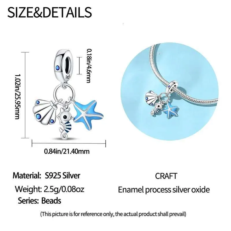 925 Sterling Silver Ocean Theme Charm Pendant For Bracelets_voghion.com