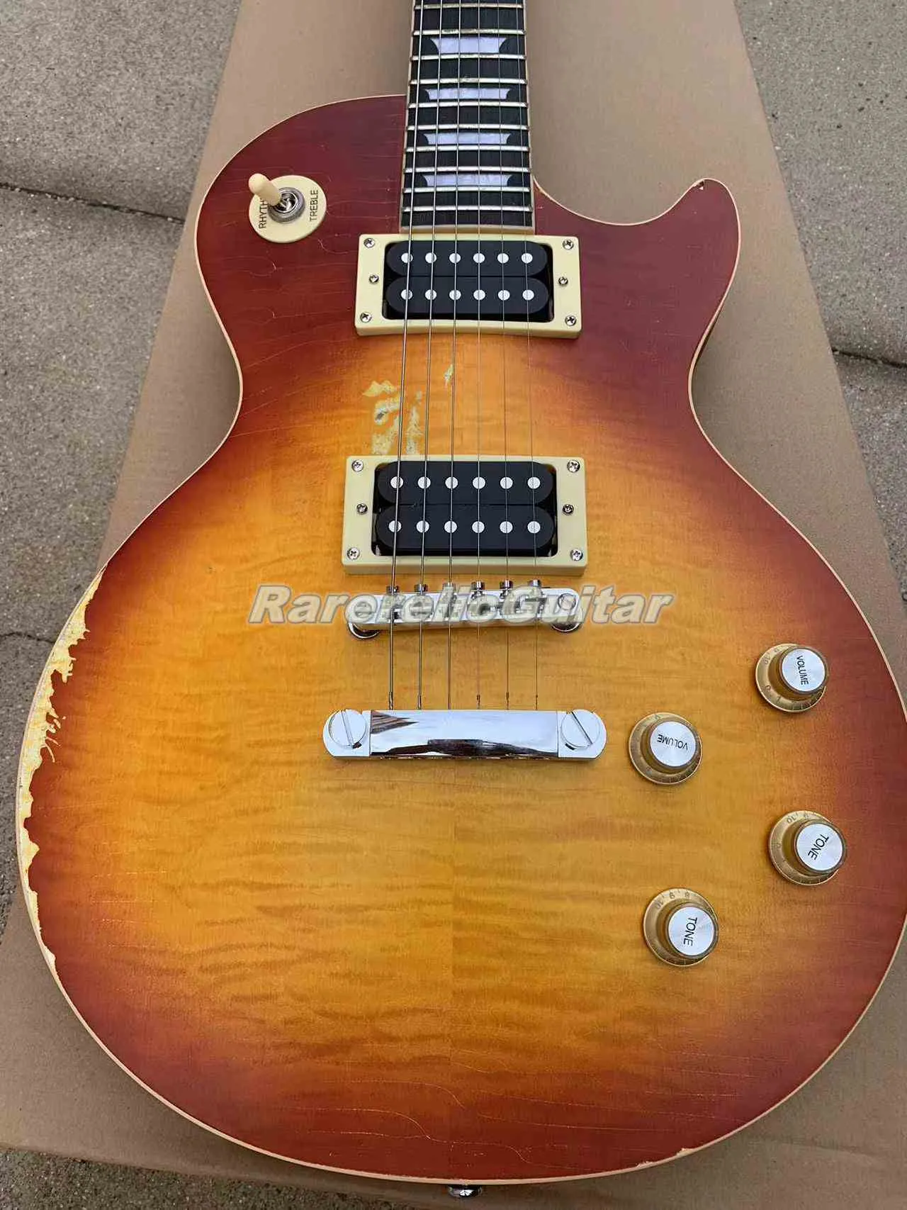 DHgate.com:Flame Maple Top Electric Guitar with Relic