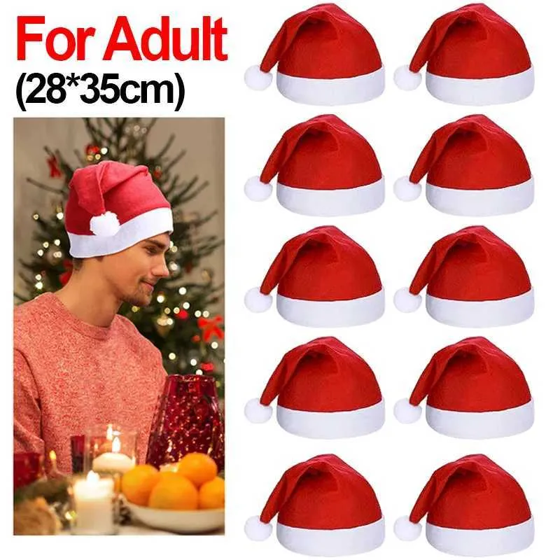 Cappelli Di Babbo Natale In Peluche - Pack Da 3, Rosso Classico, Per Adulti, Perfetti Per Feste E Decorazioni