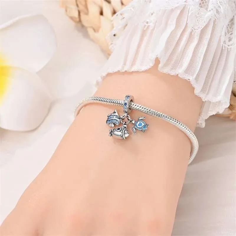 925 Sterling Silver Ocean Theme Charm Pendant For Bracelets_voghion.com