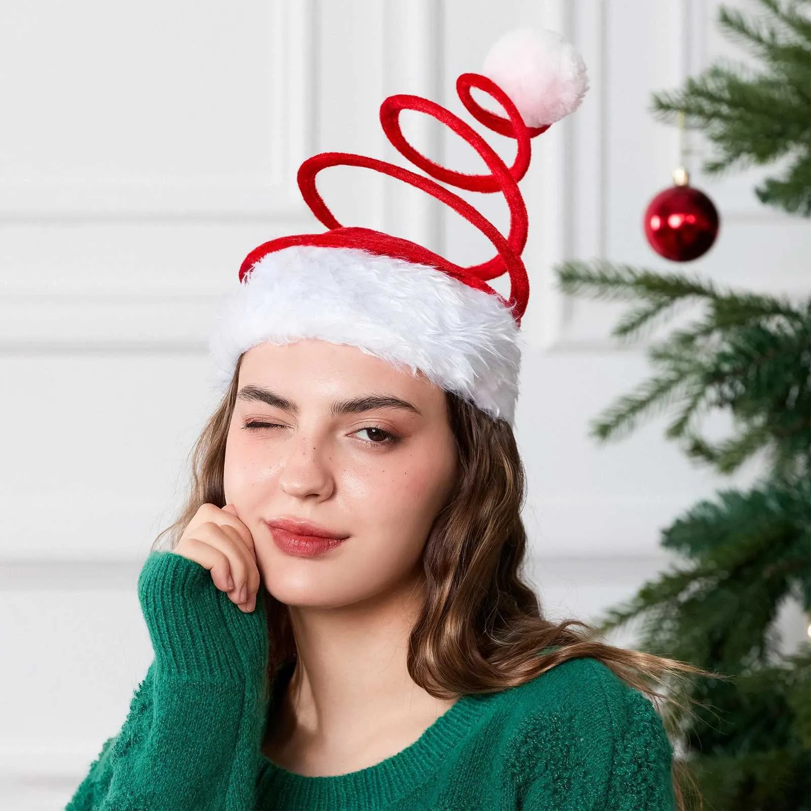 Large Head Santa Claus Hat Plush Christmas Party Costume Headwear with  White Pom-Pom from Dhgate Party Hats - price 28.36