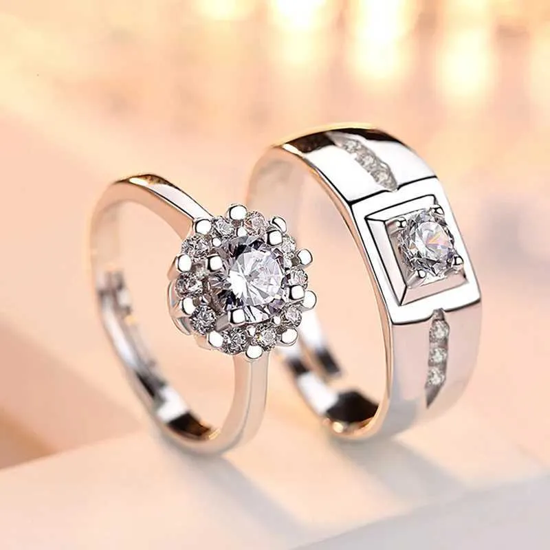 Matching Couples Rings: Polished Stainless Steel Rings With CZ Crystal ...