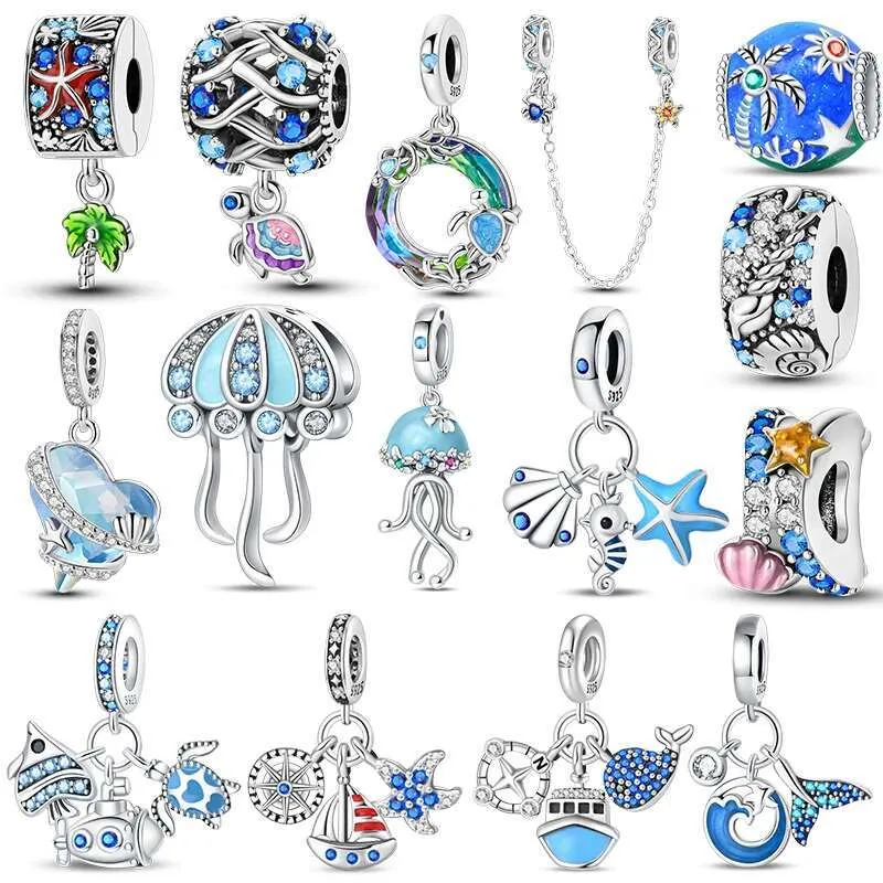 925 Sterling Silver Ocean Theme Charm Pendant For Bracelets_voghion.com