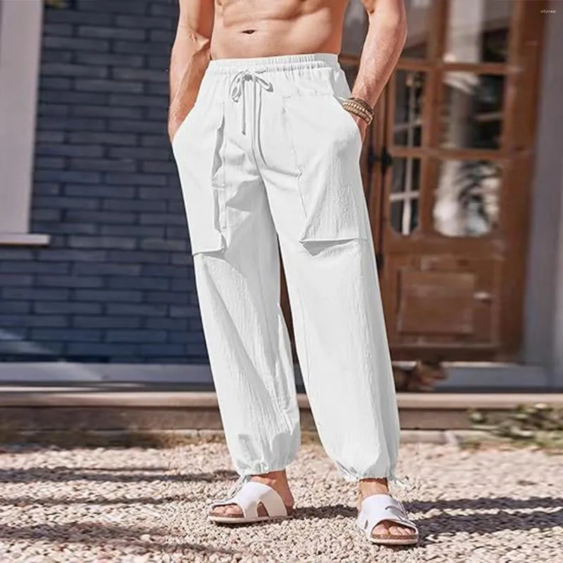 Yoga Pants with Pockets for Men Breathable Drawstring Sports Sweatpants