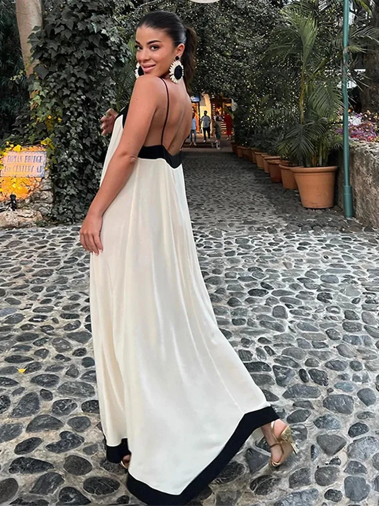chinese dress ladies Simple Red A Line Backless Chiffon Long Prom Dresses with Leg Slit main image 1