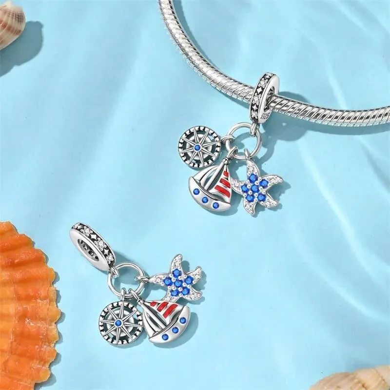 925 Sterling Silver Ocean Theme Charm Pendant For Bracelets_voghion.com