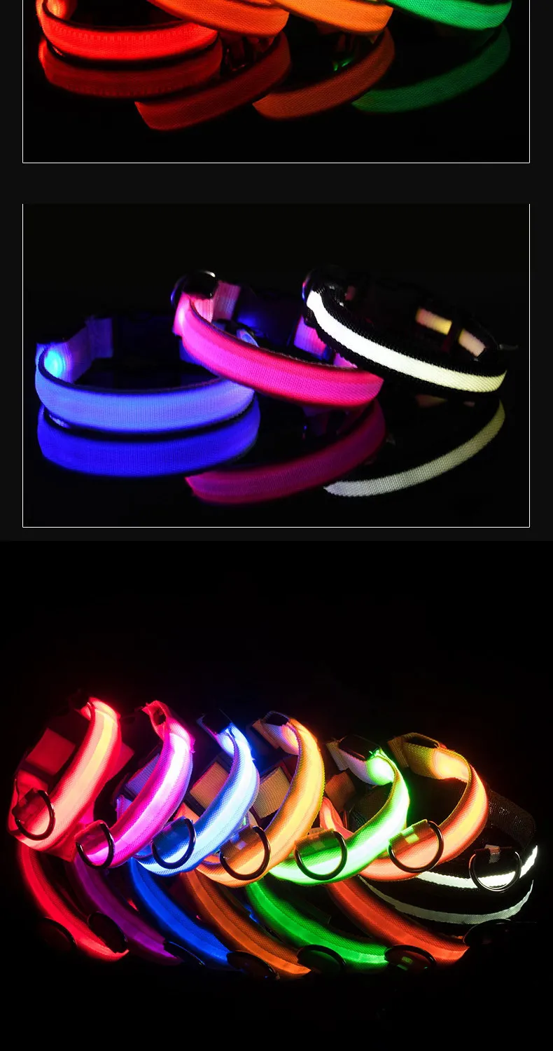 Pet LED Light Collars Adjustable Nylon... From Czfactoryz, $2.41 ...