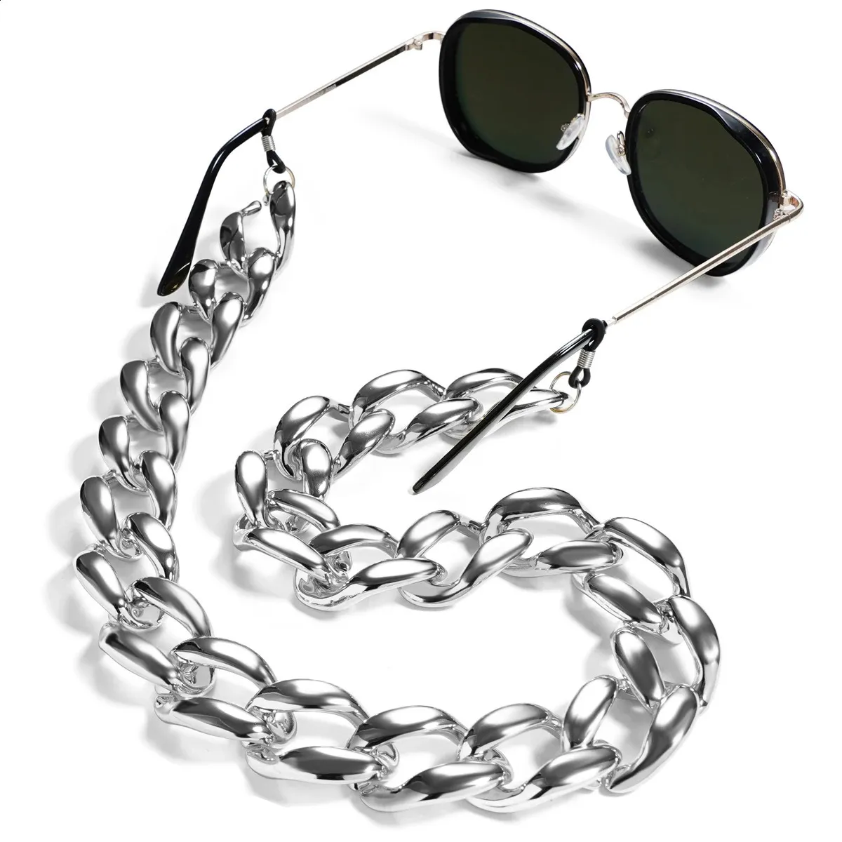 Acrylic Reading Glasses Chain Large Gold Pendant Necklace  display picture 3