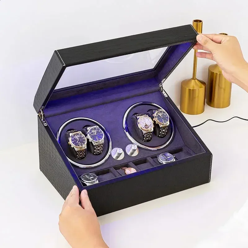 Luxury Watch Winder Box Silent Automatic Display Organizer For
