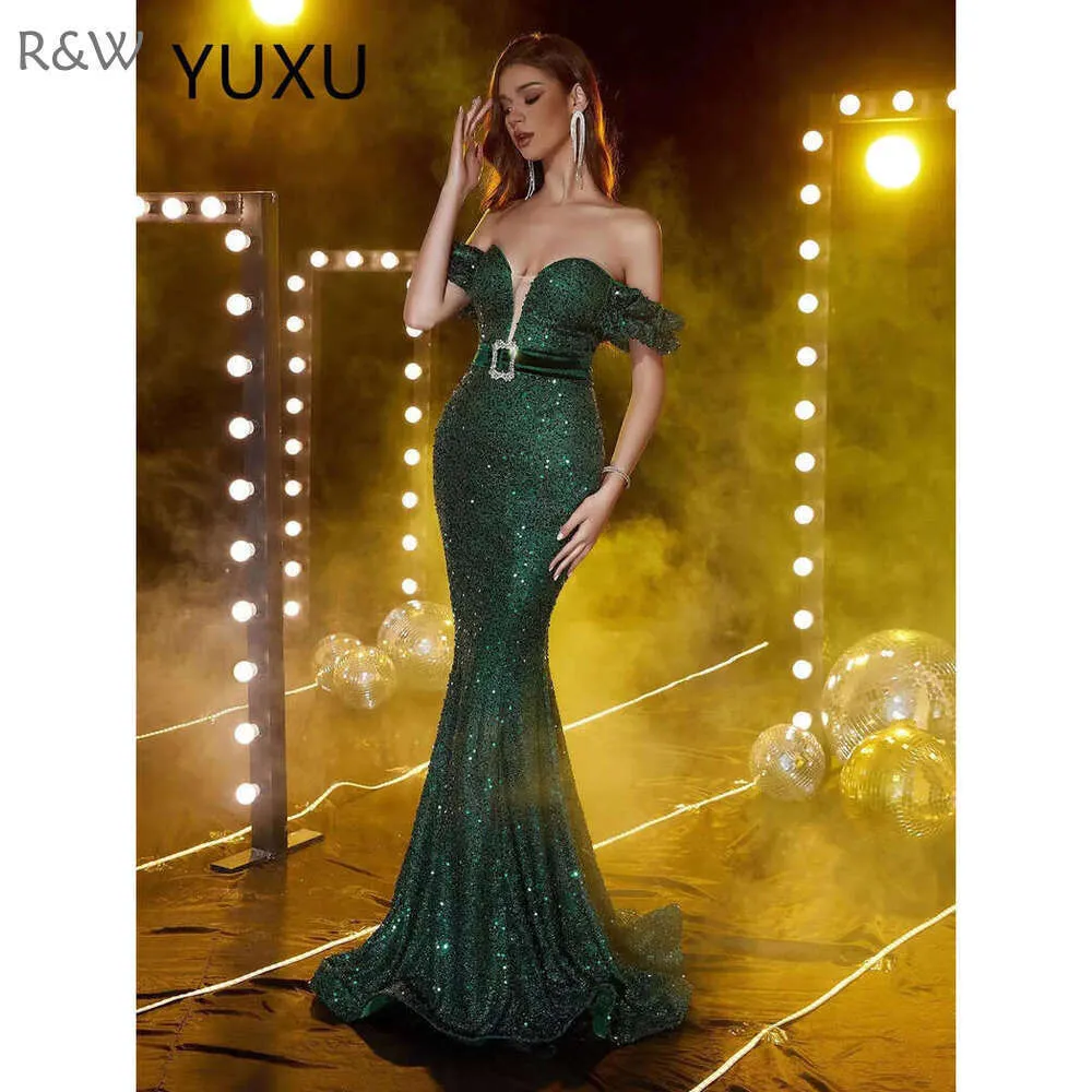 Green Beaded African prom dress stores with Sequined...