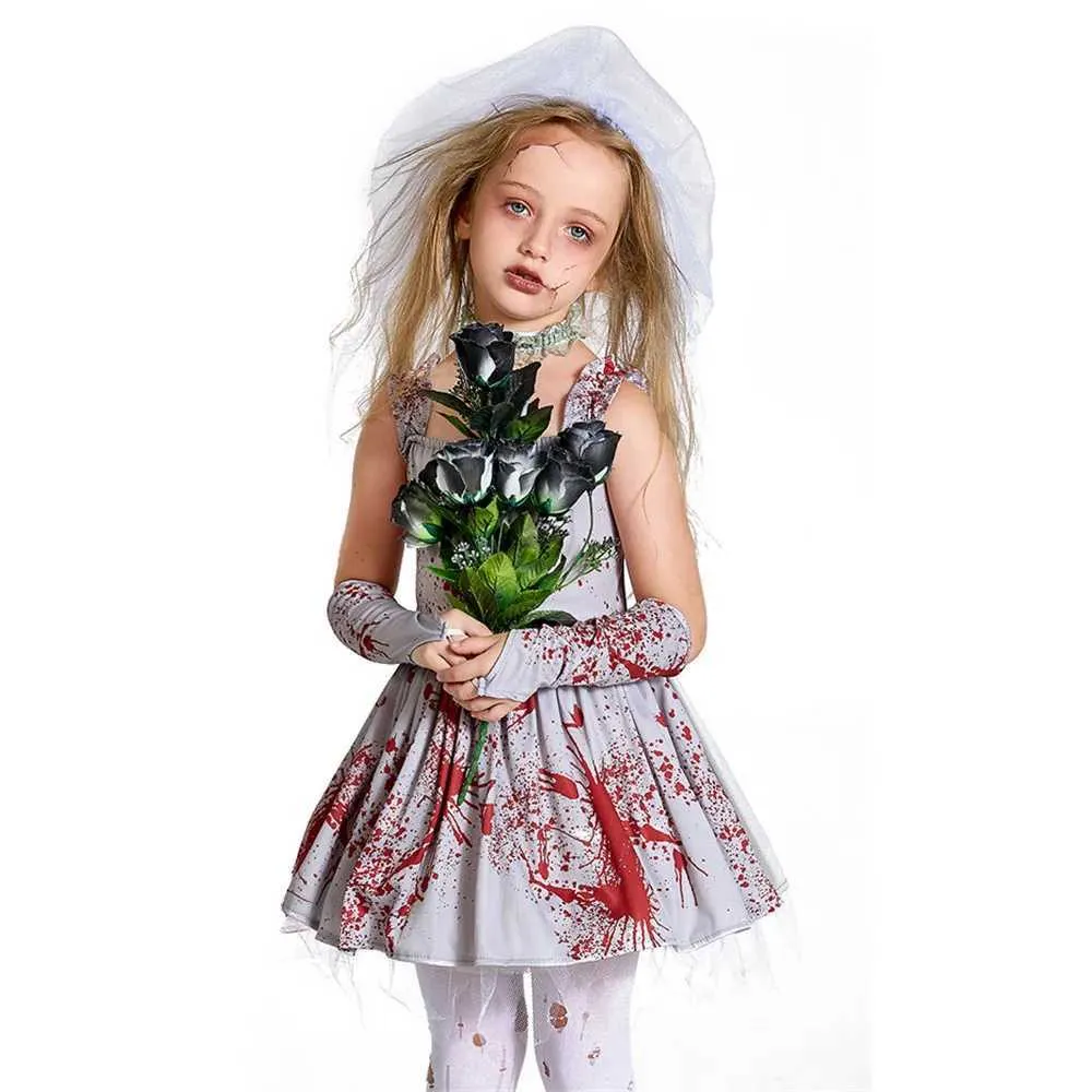 Kids Corpse Bride Halloween Costume - Bloody Walking Dead