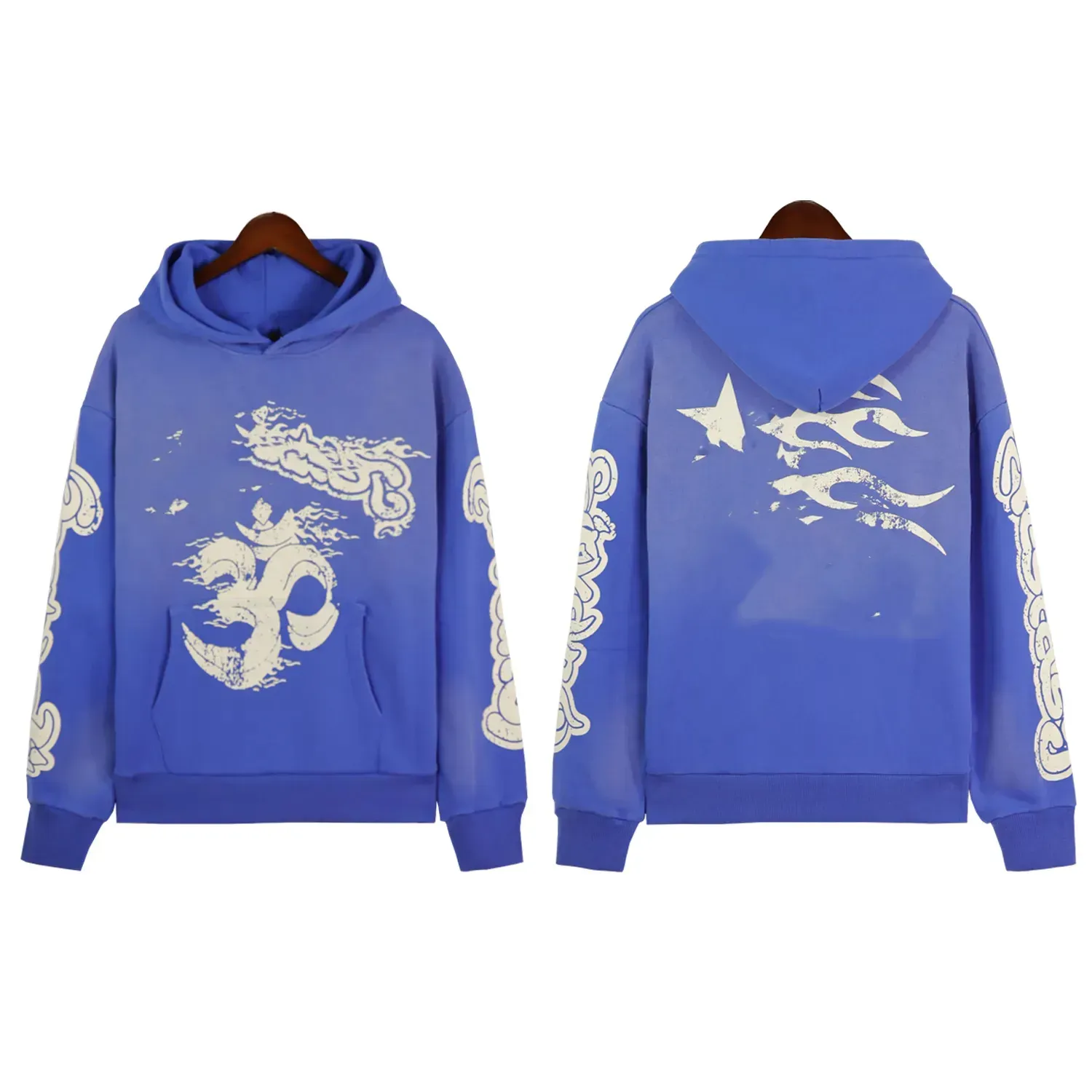 Felpa Con Cappuccio Maschile Y2K Spacca Con Cappuccio Hip Hop