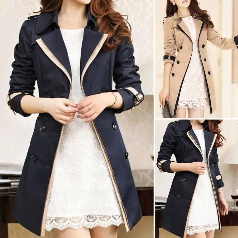 ジャケット・アウター STILL BY HAND SEMI-DOUBLE TRENCH COAT AOWOFS Men's Double Breasted Trench Coat Stylish Slim Fit
