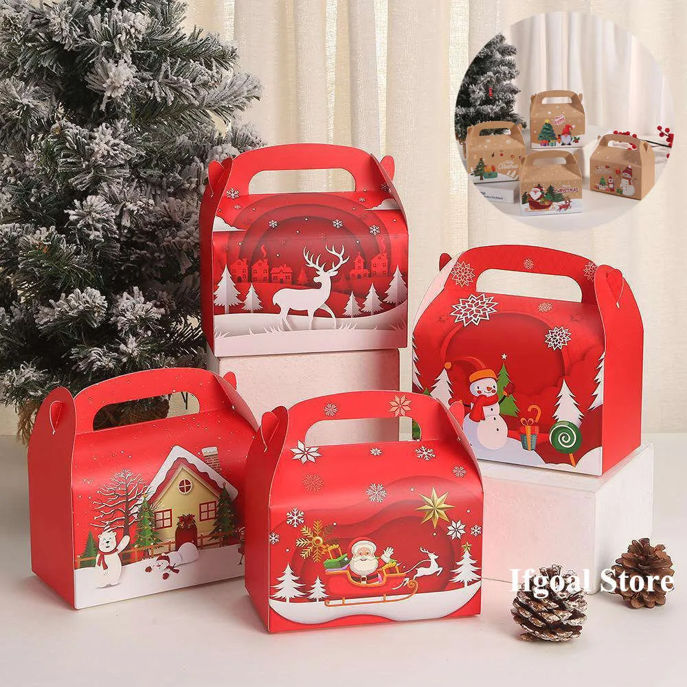 Festive Treat Boxes: 16x16x9cm Christmas Gift Boxes & Bags for Cakes ...