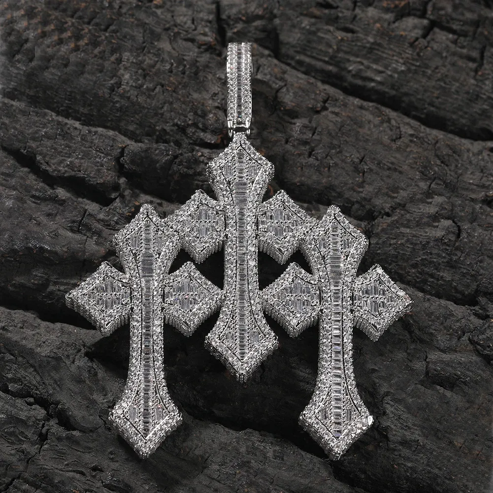 Lot De 2 Colliers Croix Vintage – Style Rock, Punk, Hip-hop – Alliage Argent Et Noir – Cadeau Motard Ou Rappeur - 8