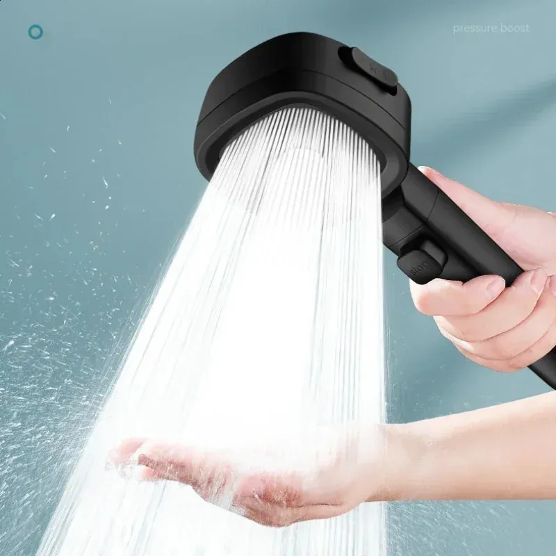 High Pressure Shower Head Water Saving 3 Modes Heads Adjustable OneKey ...