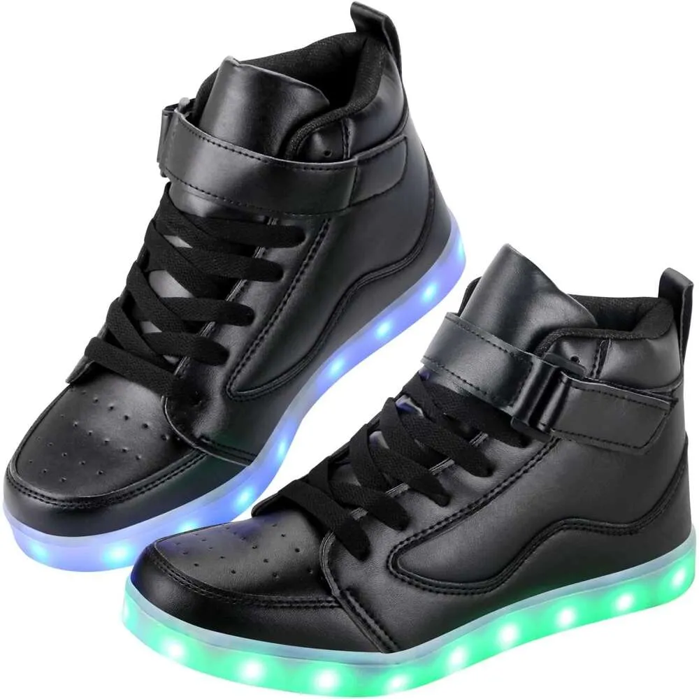 black high top light up shoes