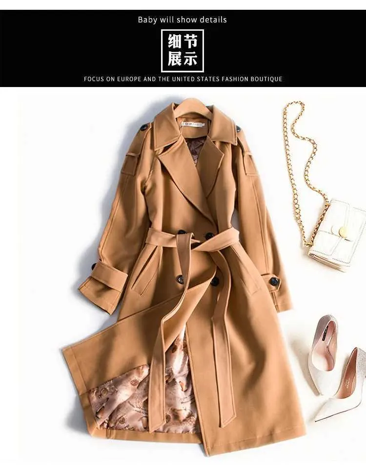 765 Womens Long Trench Coat Ultra Thin Double Layer Windproof 765 Womens Long Trench Coat Ultra Thin Double Layer Windproof