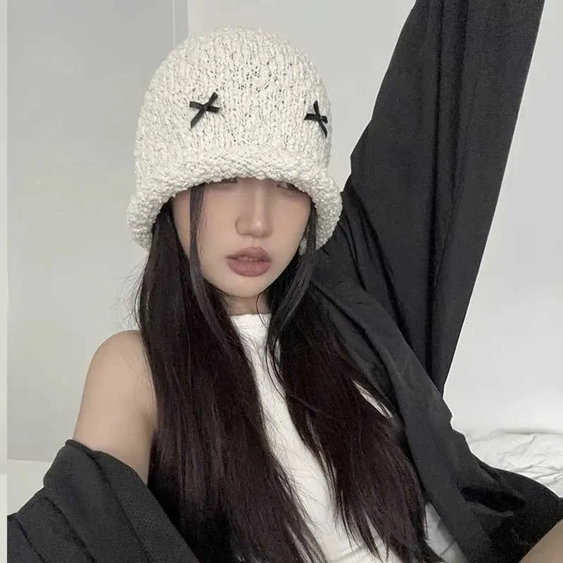 Save Big on Bulk Korean Beanie Winter Hat Knitted Beanie Hat With Bow Knot  Warm Winter Earflap Hat For Women, Korean Fashion, Wool, 2024 Trend Best 