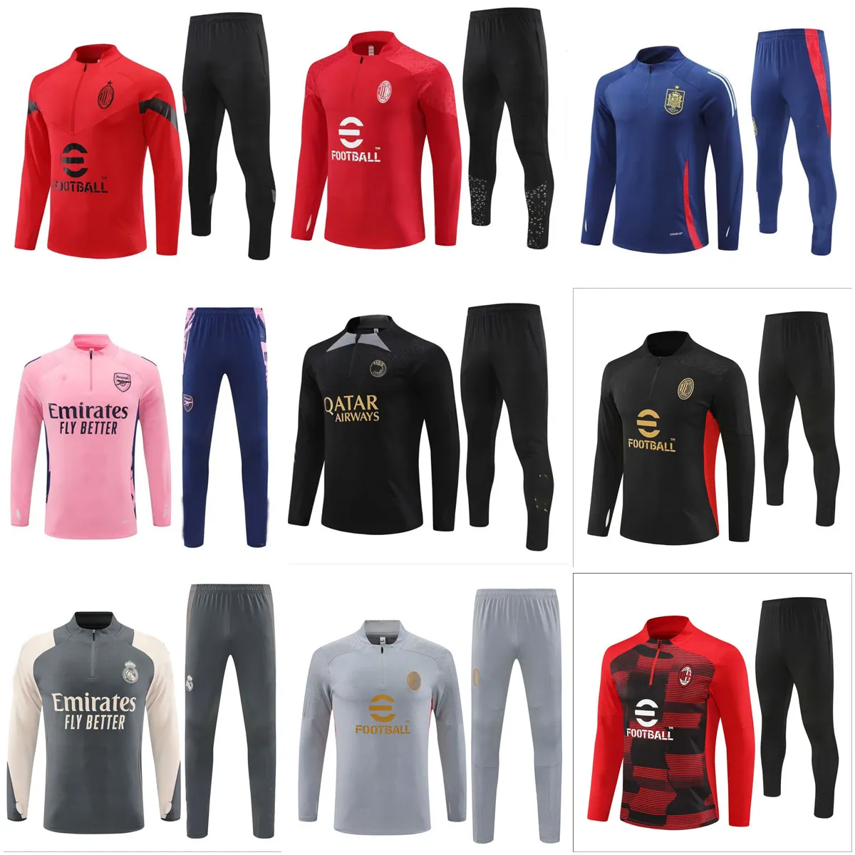 2023 2024 Milan Tracksuit JerseyS Tuta Maglia 23 24 Training Suit