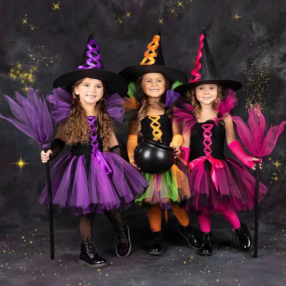 FIESTAS GUIRCA Silver Star Witch Girls Fancy Dress Costume - Including Witch Hat & Silver And Black Witch Dress, Belt - Halloween Girls Costumes Age - View #2